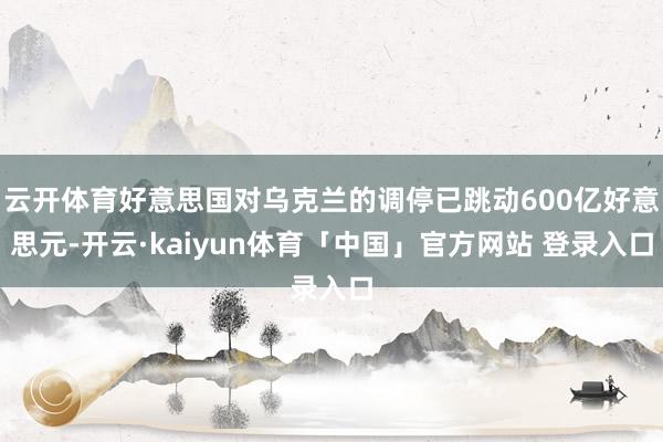 云开体育好意思国对乌克兰的调停已跳动600亿好意思元-开云·kaiyun体育「中国」官方网站 登录入口