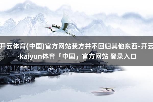 开云体育(中国)官方网站我方并不回归其他东西-开云·kaiyun体育「中国」官方网站 登录入口