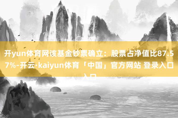 开yun体育网该基金钞票确立：股票占净值比87.57%-开云·kaiyun体育「中国」官方网站 登录入口