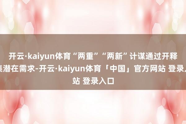 开云·kaiyun体育“两重”“两新”计谋通过开释市集潜在需求-开云·kaiyun体育「中国」官方网站 登录入口