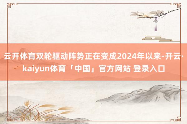 云开体育双轮驱动阵势正在变成2024年以来-开云·kaiyun体育「中国」官方网站 登录入口